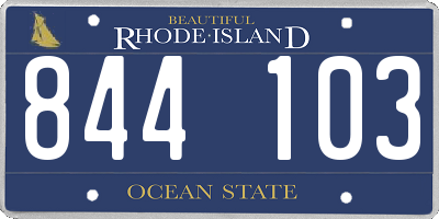 RI license plate 844103