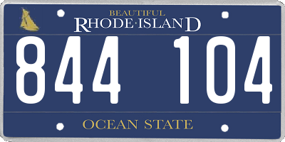 RI license plate 844104