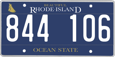 RI license plate 844106
