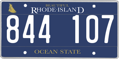 RI license plate 844107