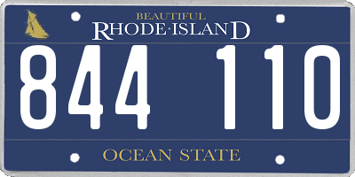 RI license plate 844110