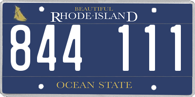 RI license plate 844111
