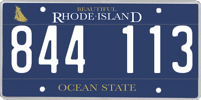 RI license plate 844113