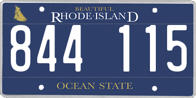 RI license plate 844115