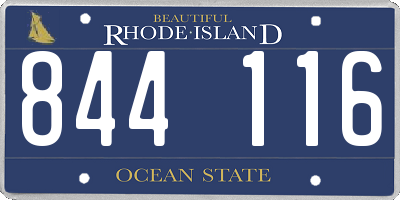 RI license plate 844116