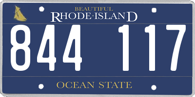 RI license plate 844117
