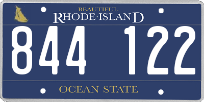 RI license plate 844122