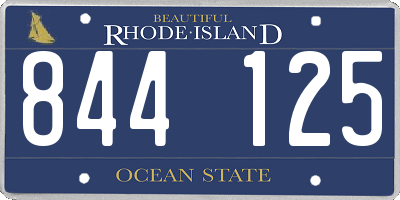 RI license plate 844125