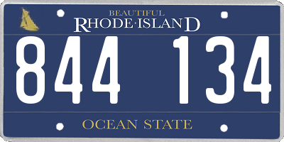 RI license plate 844134