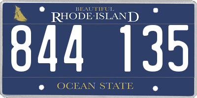 RI license plate 844135