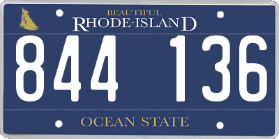 RI license plate 844136
