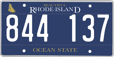RI license plate 844137