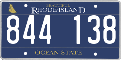 RI license plate 844138
