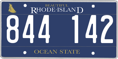 RI license plate 844142