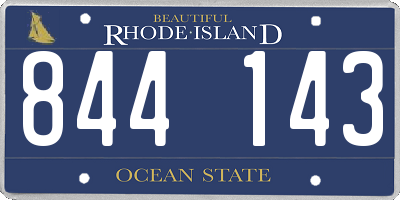 RI license plate 844143