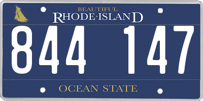 RI license plate 844147