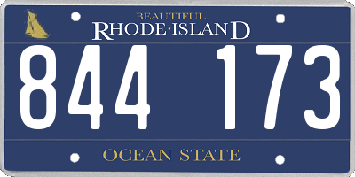 RI license plate 844173