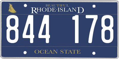 RI license plate 844178