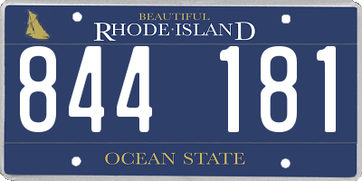 RI license plate 844181