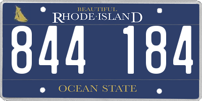 RI license plate 844184