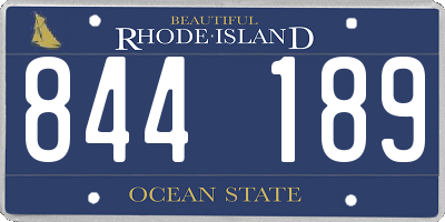 RI license plate 844189