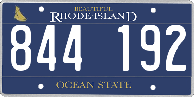 RI license plate 844192
