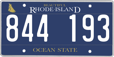 RI license plate 844193