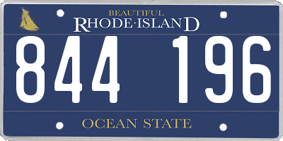 RI license plate 844196