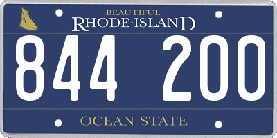 RI license plate 844200