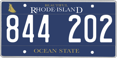 RI license plate 844202