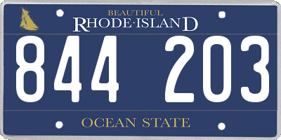 RI license plate 844203