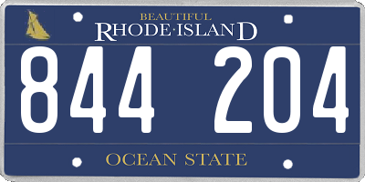 RI license plate 844204