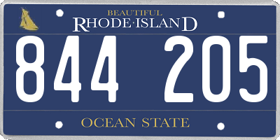 RI license plate 844205