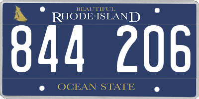 RI license plate 844206