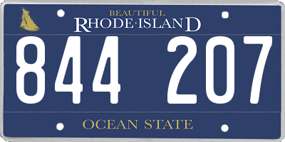 RI license plate 844207