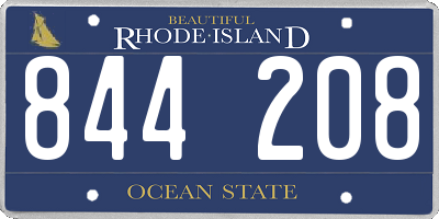 RI license plate 844208