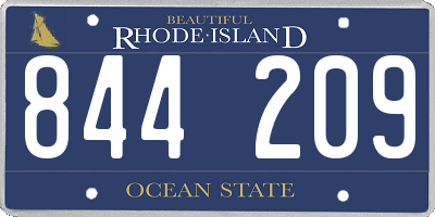 RI license plate 844209