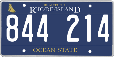 RI license plate 844214
