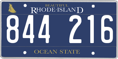 RI license plate 844216