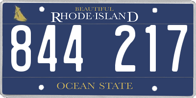 RI license plate 844217