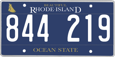 RI license plate 844219