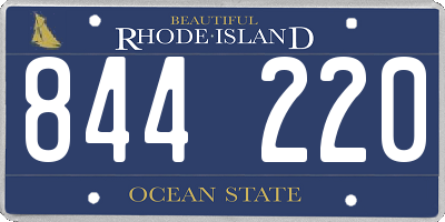 RI license plate 844220