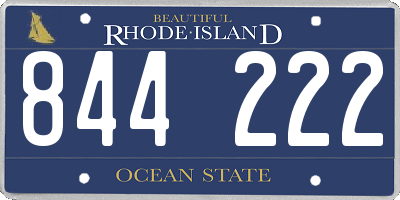 RI license plate 844222