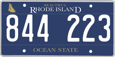 RI license plate 844223
