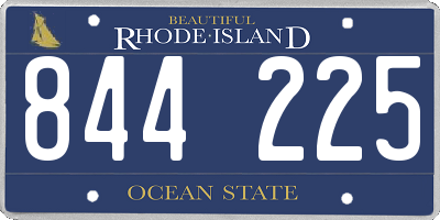 RI license plate 844225