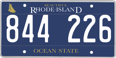 RI license plate 844226