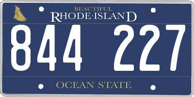 RI license plate 844227