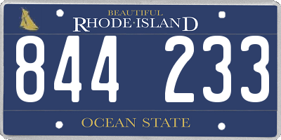 RI license plate 844233