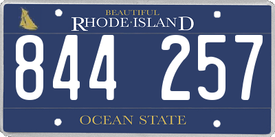 RI license plate 844257