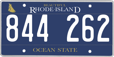 RI license plate 844262